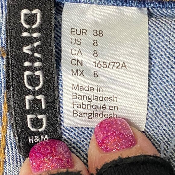 H&M Divided Skinny Jeans Women Size 8 Side Aztec Embroidered Accent - Picture 5 of 7